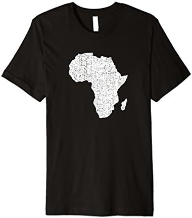 Mens Distressed African Map Africa Graphic T-Shirt 2XL Black