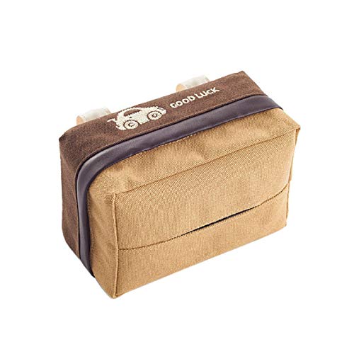 Putars Car Paper Towel Car Accessories Canvas Car Sunroof Tissue Holder Mount Hanging Tissue Holder Case for Car Seat Back Multi-use Paper Towel Cover Case 17X11X9cm