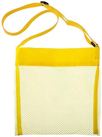 Kids Sand Toys Storage Net Bag for Summer Beach Travel Use Children Seashell Mesh Bags by TheBigThumb, Yellow