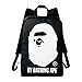 Bape | A Bathing Ape Backpack | Black Color With Printed Ape Logo