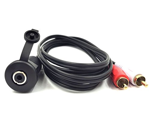 Duttek AUX Combo Flush Mount cable - 2M/6.6FT 2RCA Male to 3.5MM Female + 1M/3.3Ft 3.5mm Male to Male AUX Cable on Mount, Dash Mount, Flush Mount, Panel Mount Cable, For Car, Boat, Motorcycle - Thumbnail 5