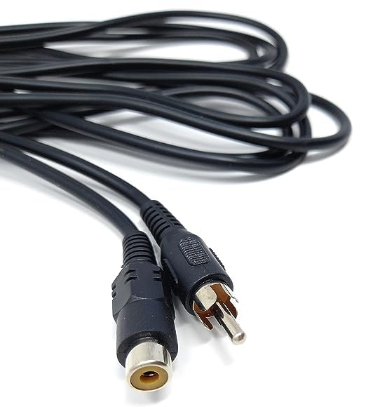 DRUT 1.2m RCA to RCA Socket Mono Single Phono Extension Cable HI-FI/TV Audio Video Lead Cord 3.9ft Black