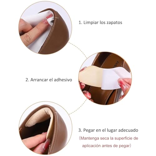 Almohadillas de Talón, Protectores de Talón, Adhesivas, Cómodas, Suaves, Zapatos, 4 Pares, Reutilizable
