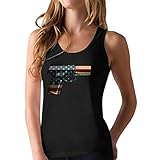 USA Pistol American Gun Flag - 4th of July - Women's Racerback Tank Top