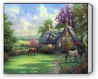 Fashion Horse yard Painting Canvas Print 20" x 16" Modern Canvas Art Wall Decor Landscape Oil Painting Wall Art Wall Decor Home Decorations.