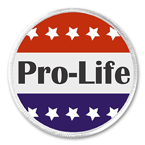 Pro-Life (Anti Abortion) Red White Blue Stars 3" Sew On Patch