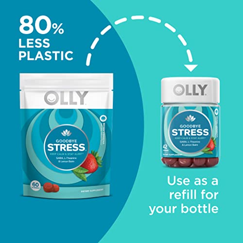 OLLY Goodbye Stress Gummy, GABA, LTheanine, Lemon Balm, Stress Relief