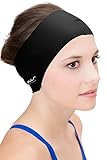 Sync Hair Guard & Ear Guard Headband - Wear Under Swimming Caps Black