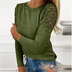 iPOGP Women's Round Neck Solid Color Hollow