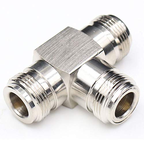 TEZONG 3 Way N Type T Splitter Connector N Female to 2 N Female Jack Coax Coaxial Adapter RF connectors 1Pack - Thumbnail 4
