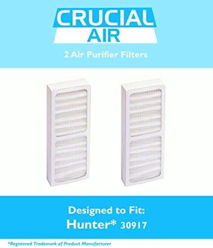 2 Hunter 30917 Air Purifier Filters Fit Model 30027 &amp; 30028, Designed &amp; Engineered by Crucial Air