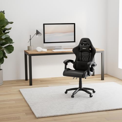 DR35 – Sedia Gaming Ergonomica Professionale con Braccioli 2D Regolabili, Supporto Lombare e Cervicale, Reclinabile a 135°, Rivestimento in Pelle Sintetica, Ruote Silenziose, Nero