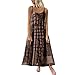 Fainosmny Womens Loose Dress Summer Sleeveless Beach Dress Strappy Bohe Print Maxi Dress Plus Size Long Dress Sling Sundress