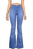 Celebrity Pink Women's Juniors High Waist Fitted Flare Bottom Jeans