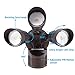 LEONLITE 30W 3-Head Motion Activated LED Outdoor Security Light, Photo Sensor, 3 Modes, 150W Halogen Equivalent, 5000K Daylight, 2700lm Floodlight for Entryways, Patios, Decks, Stairs, Bronze