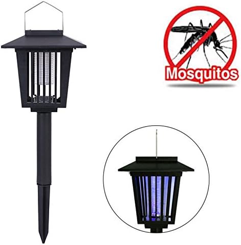 RYGIY Outdoor UV LED Solar Powered Lawn Light Anti Mosquito Insect Pest Bug Zapper Killer Yard Garden Lawn Light Lamp