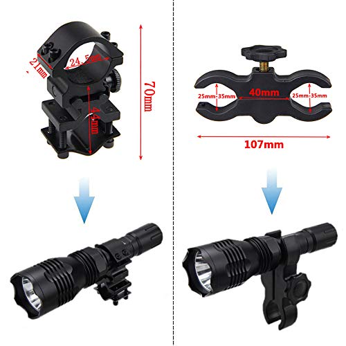 VASTFIRE Predator Light with Interchangeable (Red, Green, White) LED Hunting Flashlight with Scope Mount for Hog Coyote Coon Bobcat Raccoon Varmint Rabbit Night Hunting - Thumbnail 4