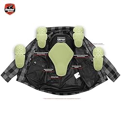 Men Motorcycle Flannel Shirt Sporty Armored Kevlar