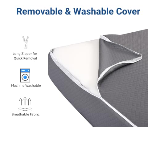 31" Extra-Long Wedge Pillow, Full Torso Support with Gentle Incline, Upper Body Elevation for Sleeping, Acid Reflux, Snoring Relief, Back Pain Relief, After Surgery, Gray