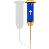 MANTENSING Solar Lights for Cemetery,Solar Cross Cemetery Grave,Cemetery Candle Holder for Grave,Eternal Light Solar Powered Lighted Cross,Grave Decorations memorials