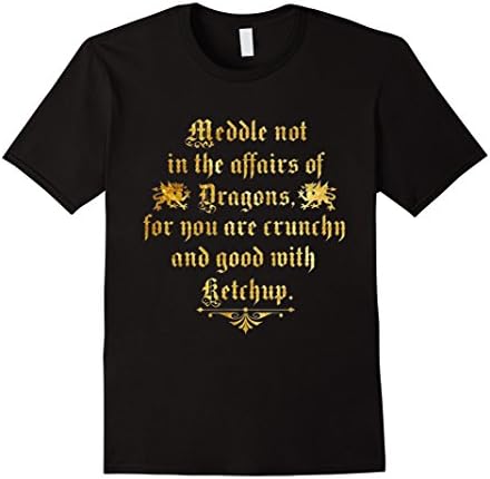 Men's Premium MEDDLE NOT IN THE AFFAIRS OF DRAGONS Funny T-shirt XL Black