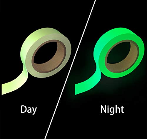 Trooer Glow Fluorescent Tape 32.8 Ft Glow Luminescent in the Dark Safety Tape for Stairs Stage Floor Night Party