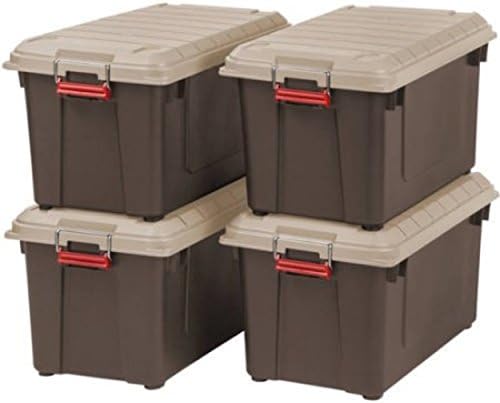 Durable Brown Construction Weathertight Foam Seal Store-It-All Tote, 4 Pack