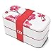 monbento - MB Original Blossom red / pink / white bento box - 2 tier leakproof lunch box for work/school lunch packing and meal prep - BPA free - Food grade safe food containers