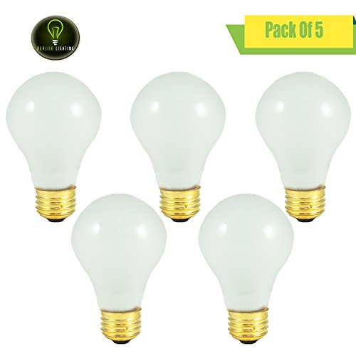 Perlite Lighting (Pack of 5) 25A/220 25-Watt A19 Frost E27 Base 220-Volt Light Bulb