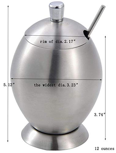 Sugar and Creamer set, KSENDALO Stainless Sugar Bowl Cream Set, Deluxe Stainless Milk Pitcher Sugar Bowl Pot Set, For Coffee Latte Tea Frothing Milk