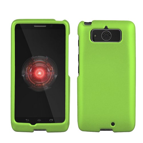 Spots8® Motorola Droid Mini XT1030 Slim Light Hybrid Snap On Non-Slip Matte Hard Case Hard Case Rubberized Rubber Coating Protective Case - Neon Green