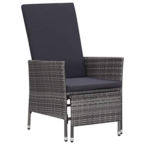 Tidyard 2-TLG. Garten-Lounge-Set mit Auflagen Gartensofa Loungesofa Balkonsofa Sofaset Gartenmöbel Gartengarnitur Poly Rattan Grau – Bild 5