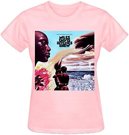 Firebo Miles Davis Bitches Brew Original Fit O Neck Tee For Women Pink