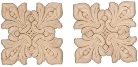3501A Birch Embossed Woodem Applique (3" x 3" Each - 2 Pk)