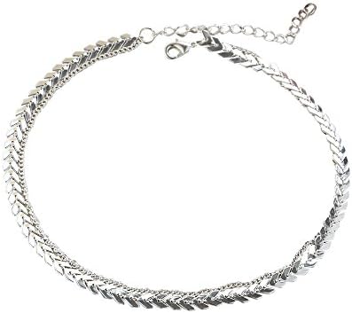 Epigeon Women Fashion Necklace Long Dangle Necklace Jewelry Fish Bone Chain Cubic Zirconia Pendant Vintage Necklace Blessing Necklaces Romantic Gifts Wedding Valentine's Day Present