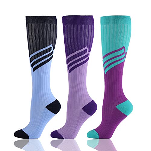 image for HLTPRO Compression Socks for Women & Men - Knee High Socks for Running