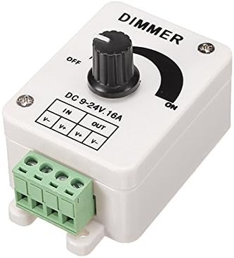 JINHUGU LED Manual Switch Adjustable Dimmer Controller DC 9-24V 1 Channel 16A for Single Color Strip Light New