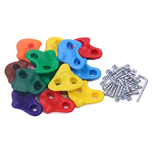 Take Me Away 20 Premium Quality Large Rock Climbing Holds for Kids with Longer 2" Mounting Hardware for Wood Playset Swing Set, Indoor Outdoor Climbing Wall, Children Playground