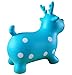 AppleRound Reindeer Bouncer with Hand Pump, Inflatable Deer Space Hopper, Ride-on Bouncy Animal (Light Teal Blue)