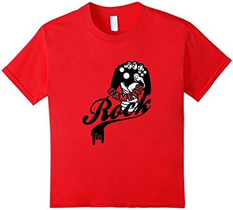 Kids Cool gamer tee Video Game Controller Power Grip Gamers Rock 10 Red