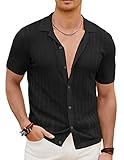 Mens Short Sleeve Knit Shirt Vintage Breathable