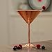 Solid Copper Martini Glass - 100% Copper, Beautifully Hand-Hammered Artisanal Barware - 10oz (1, Hammered Copper)