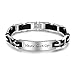 Lam Hub Fong Personalized Mens Engraved Bracelets Free Engraving Stainless Steel Name Bar Wrist ID Bracelet for Men (Cross Design)