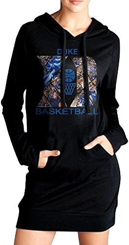 HHKU Women's Duke Blue Devils National Basketball Sweater Pockets Hoodie Dress Black Size L