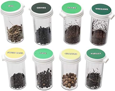 8 Premium Culinary Herb Garden Seed Kit | Grow Fresh Organic Herbs & Spices at Home | Stay Fresh Vials with More Seeds Than Traditional Seed Packets | Basil, Rosemary, Thyme & More