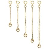 Mudder 5 Pieces Necklace Extenders Bracelet Extender Chain Set for Necklace Bracelet DIY Jewelry Making (Gold)