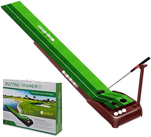 MSOAT Indoor Golf Putting Green -Golf Practice Mat with Auto Ball Return Function,Golf Practice Training Aid,Suitable for Entertainment or Professional putting Training.
