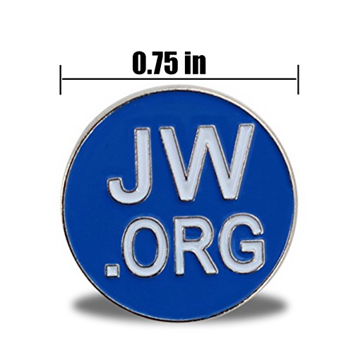 Jehovah Witness - 3/4" Round Blue Lapel Pin - JW.org Neck Tie Hat Tack Clip Women or Men Suits (5 Pcs in Package) (Silver-Plated) - Thumbnail 7