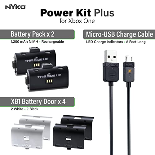 Nyko Xbox One Power Kit Plus Rechargeable Battery Kit with 2