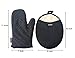 Honla Pot Holders and Oven Mitts Gloves with Silicone Printed,2 Hot Pads and 2 Potholders Set,4 Piece Heat Resistant Kitchen Linens Set for Cooking,Baking,Grilling,Barbecue,Black